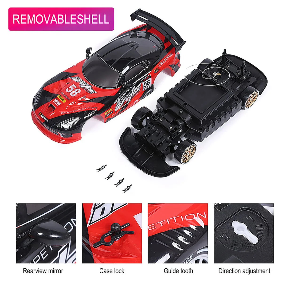 1/16 4WD Remote Control Drift Car with 2 Sets Tires X506208