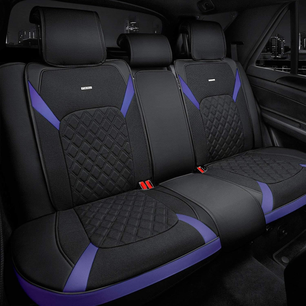 Black with Yellow Accents Rear Seat Covers S35217