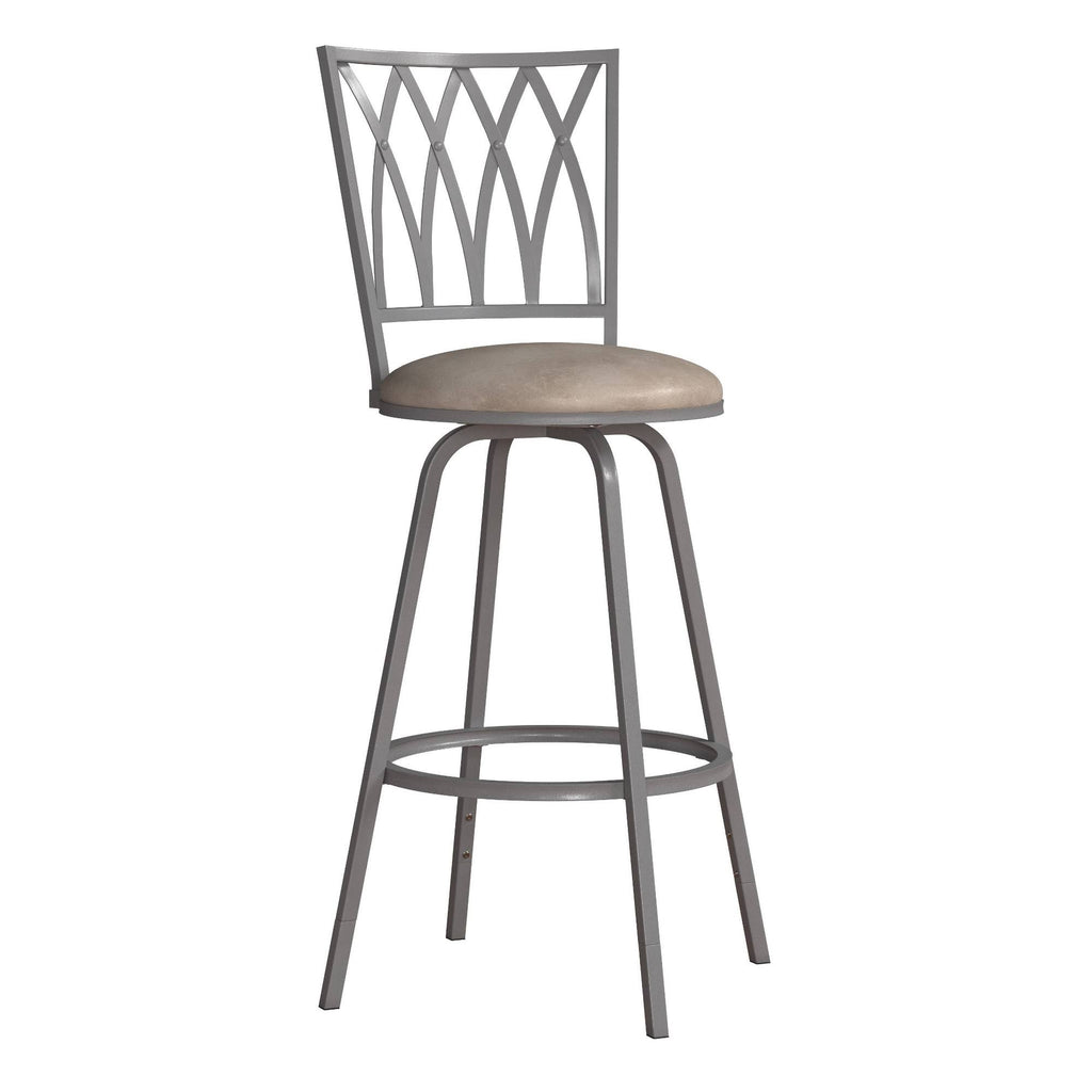 Silver Metal Swivel Adjustable Stool, Set of 2 N375