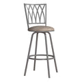 Silver Metal Swivel Adjustable Stool, Set of 2 N375