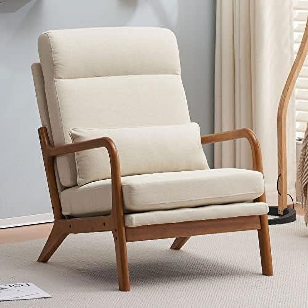 Linen Fabric Upholstered Accent Armchair W225