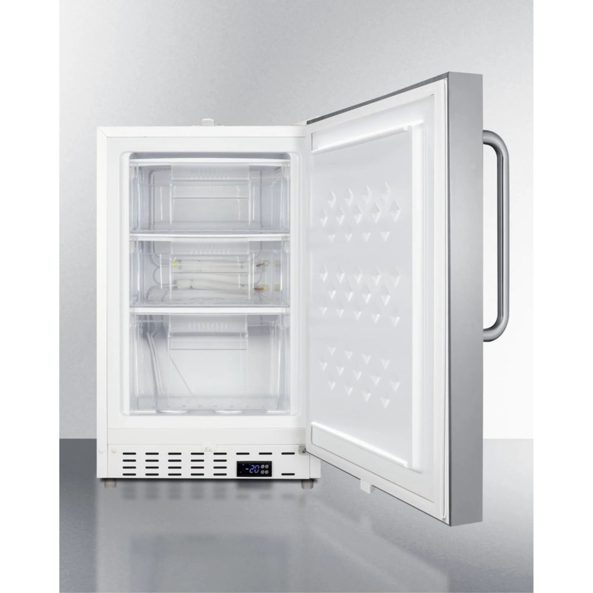 White Cabinet Stainless Steel Door ADA Compliant All-Freezer K9391