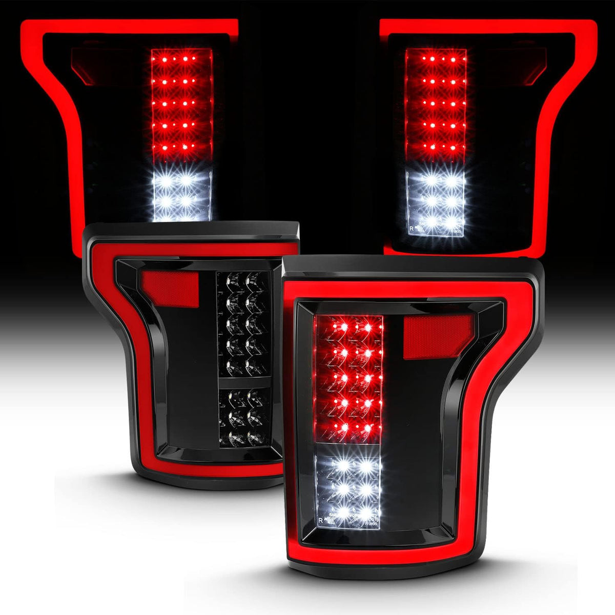 Full LED Dark Black Tail Lights Assembly Pair O771