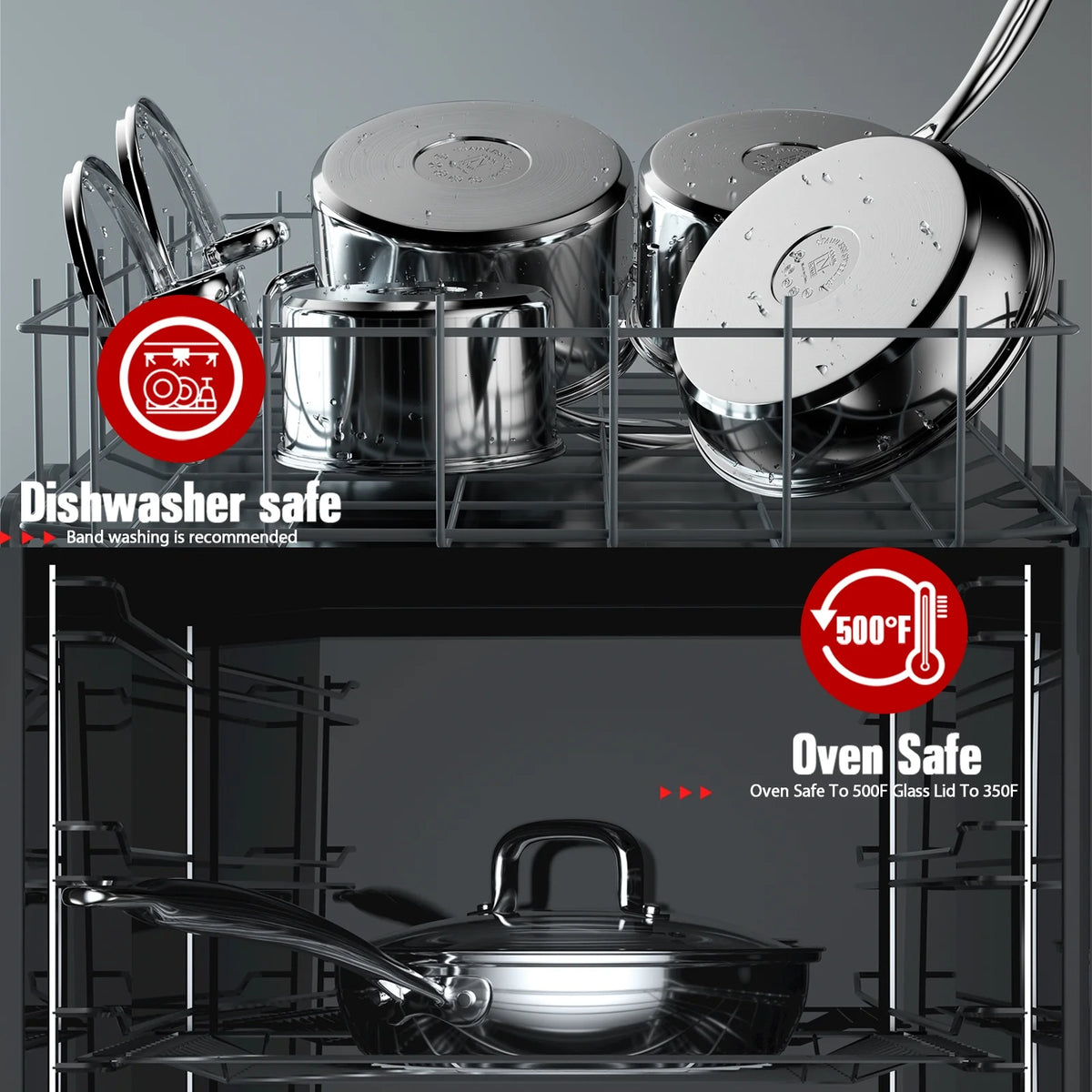 8-Piece Stainless Steel Induction Cookware Set F630