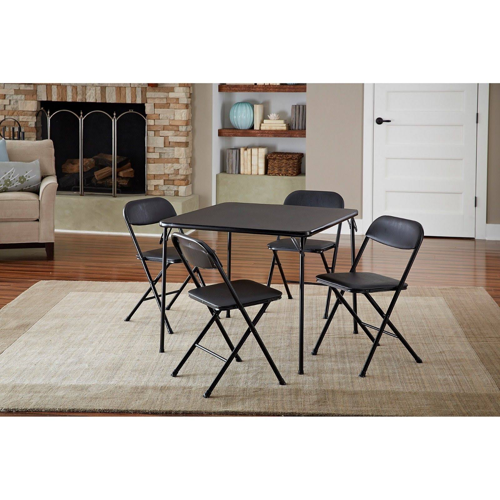 5-Piece Card Table Set Black Y79529