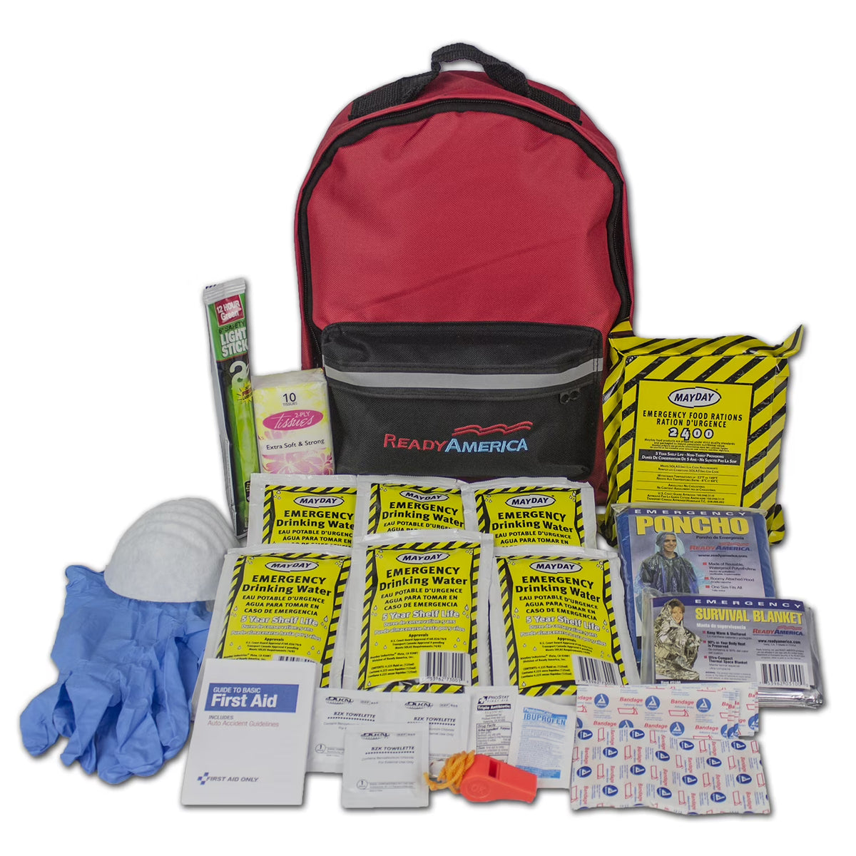 1 Person 3 Day Emergency Backpack, 18 Pieces F682054