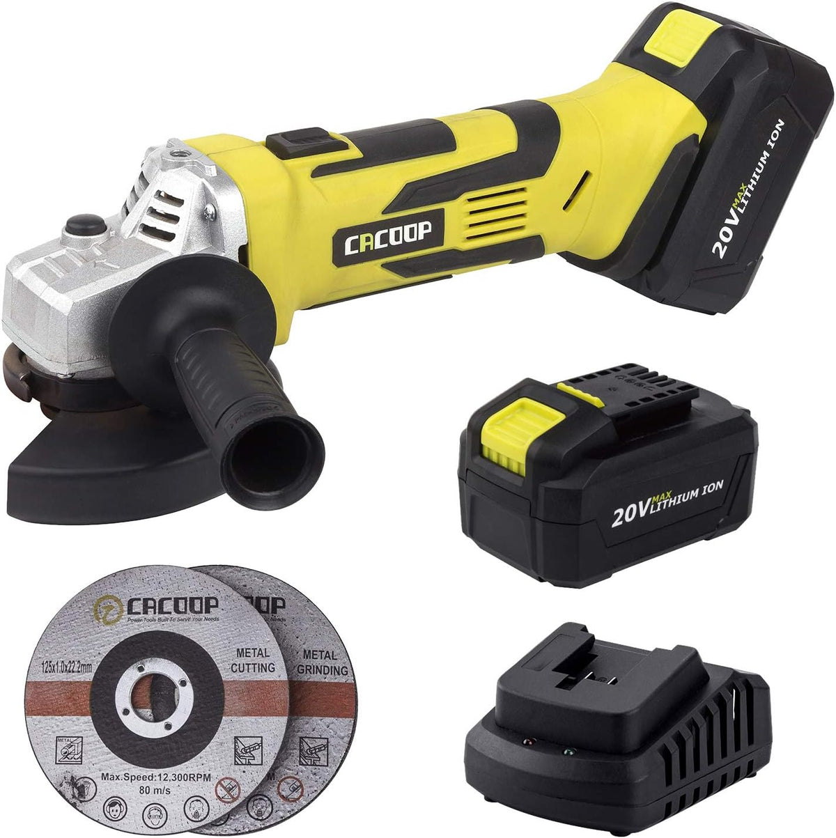 20V 4-1/2" Cordless Angle Grinder with 4.0Ah Battery and Charger, Pack of 2 L699