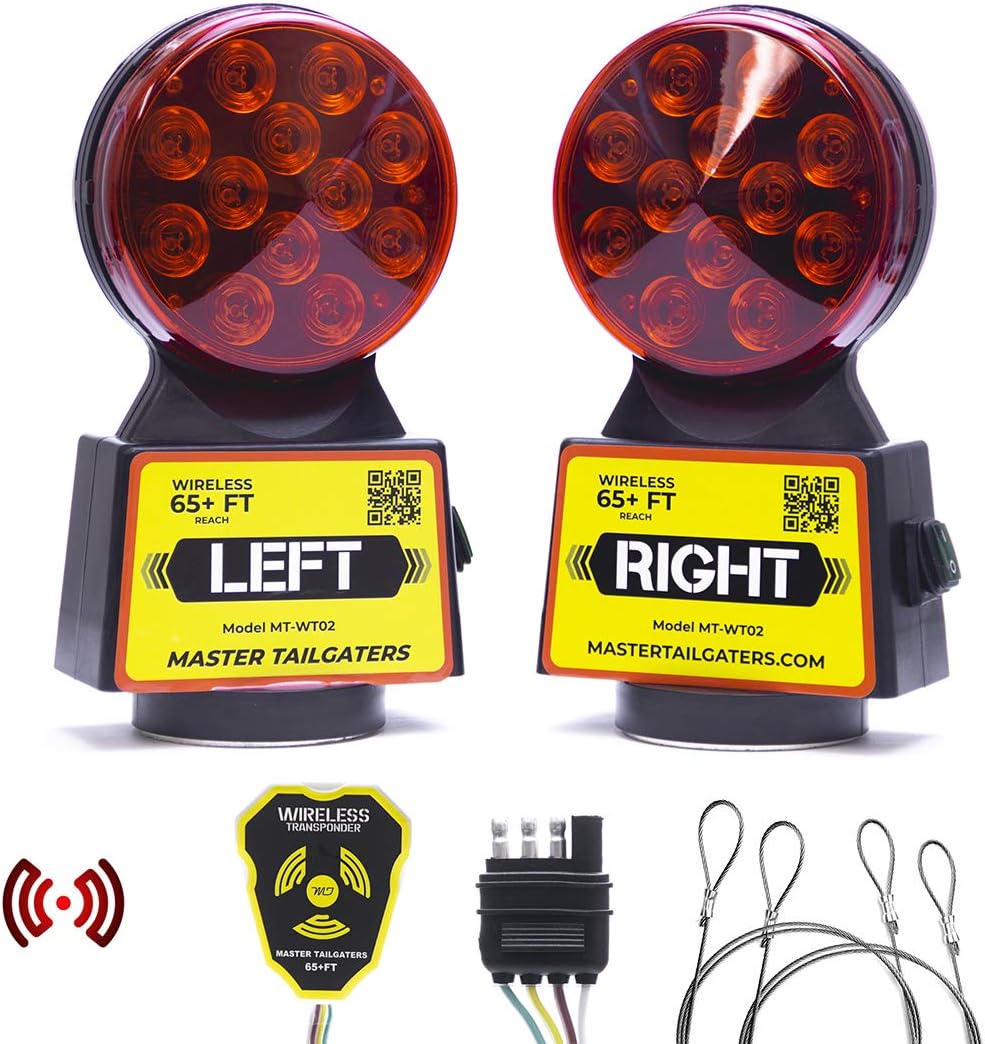 Wireless Trailer Tow Lights with Safety Straps T456