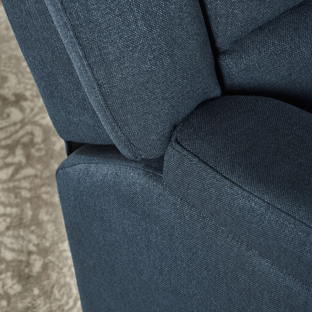 Navy Blue Fabric Tufted Swivel Glider Recliner Q186