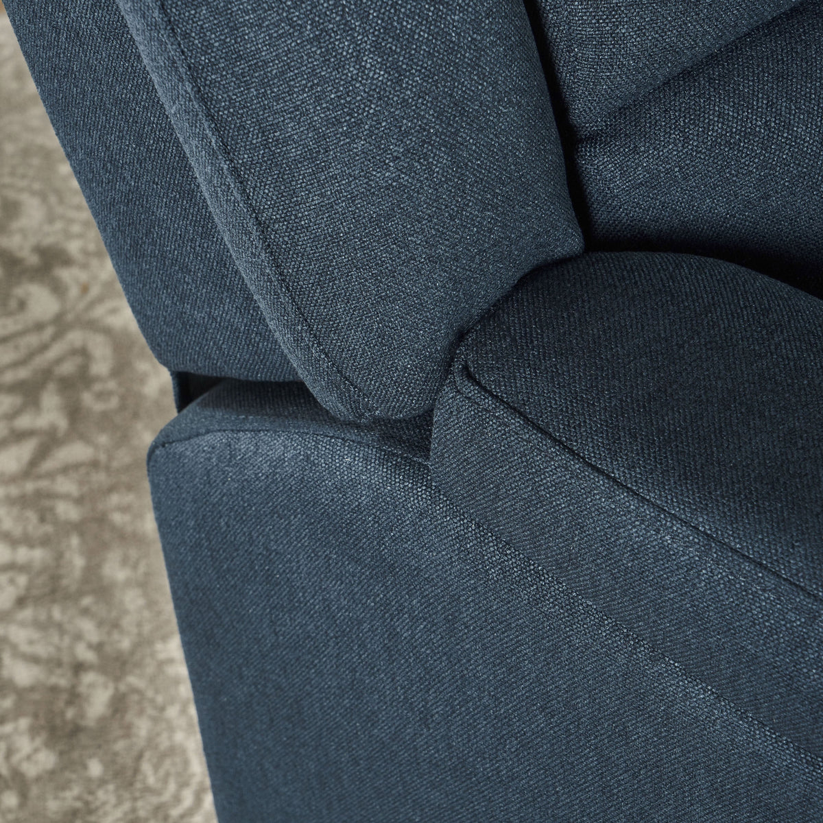 Navy Blue Fabric Tufted Swivel Glider Recliner Q186