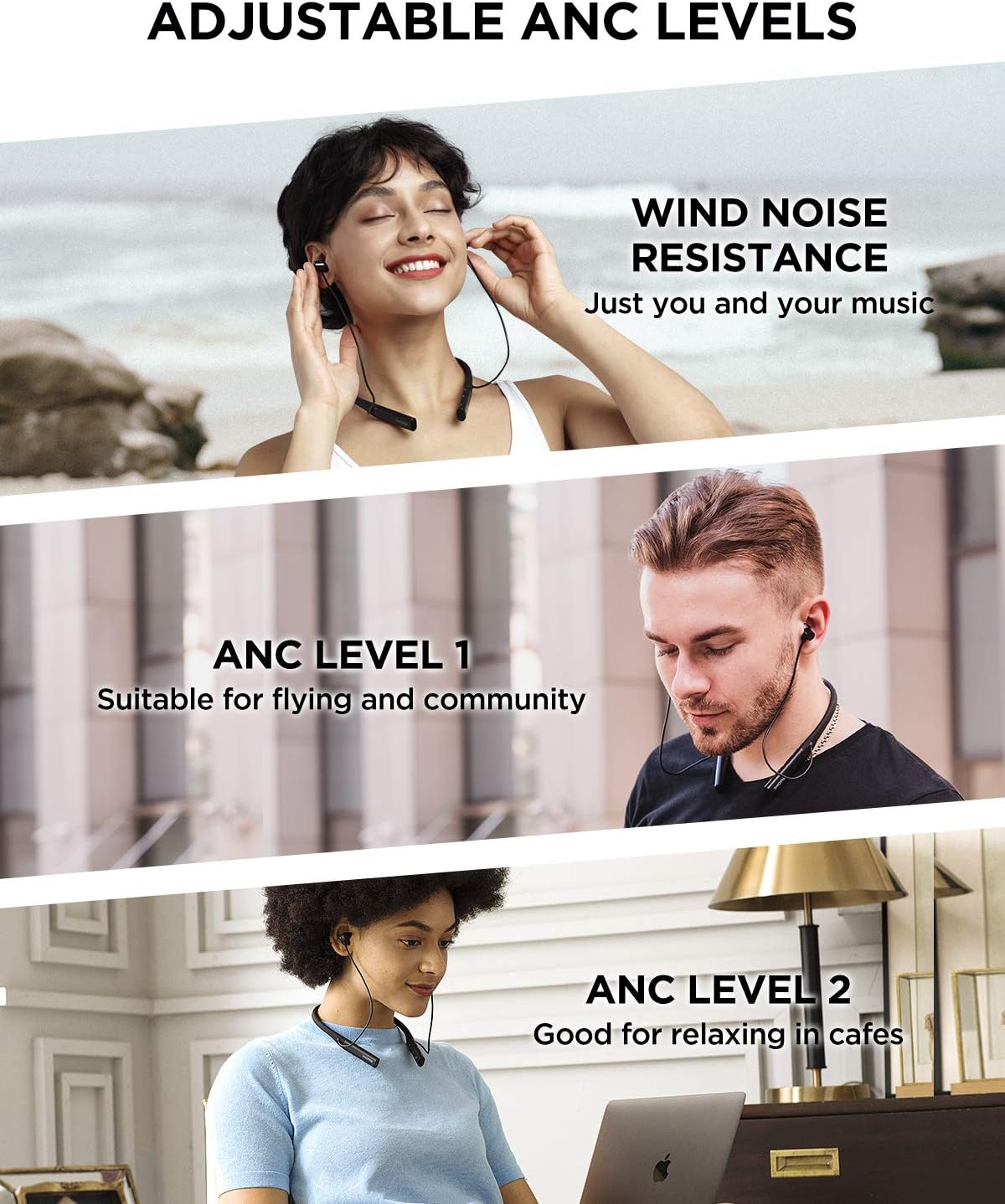Wireless Earbuds Active Noise Cancelling Bluetooth Headphones Dual Driver IPX5 Waterproof T9780