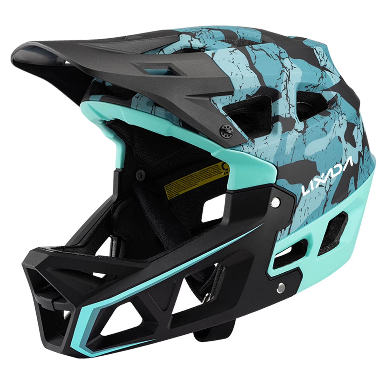 Full Face MTB Helmet with Visor, 59 61cm Head Circumference Q103932