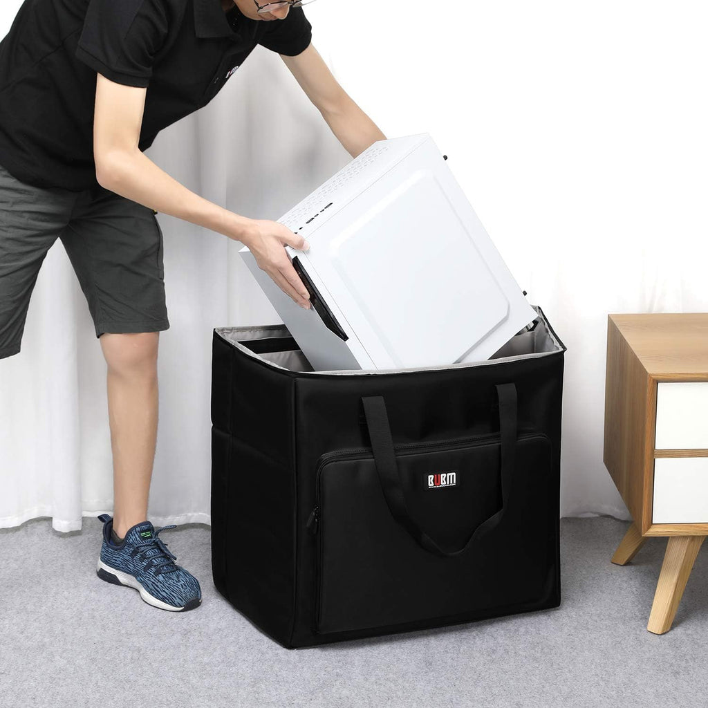Black Double Layer Desktop Computer Tower Carrying Case T768
