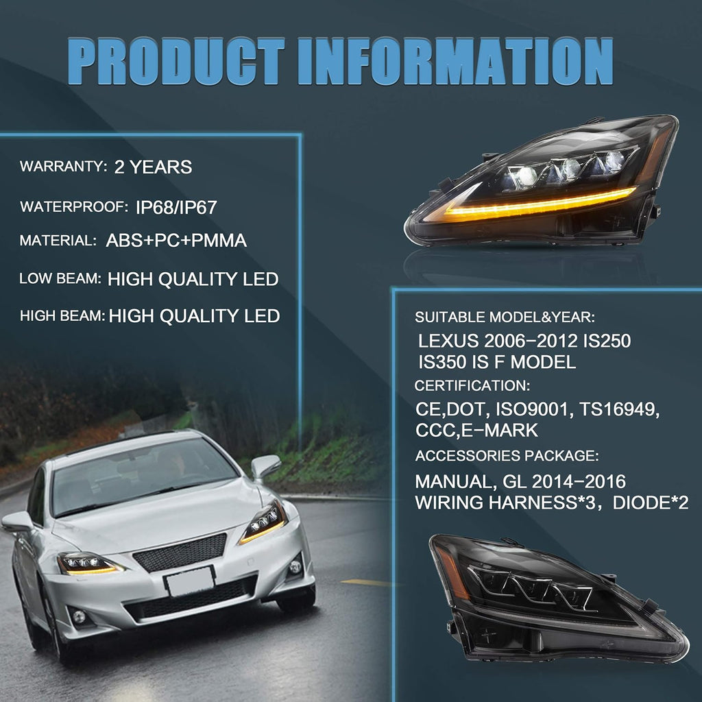 Headlight Assembly for Lexus IS250 IS350 IS F SEDAN C CF O858095