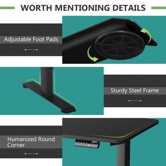 Electric Height Adjustable Standing Desk with Memory Controller D616258