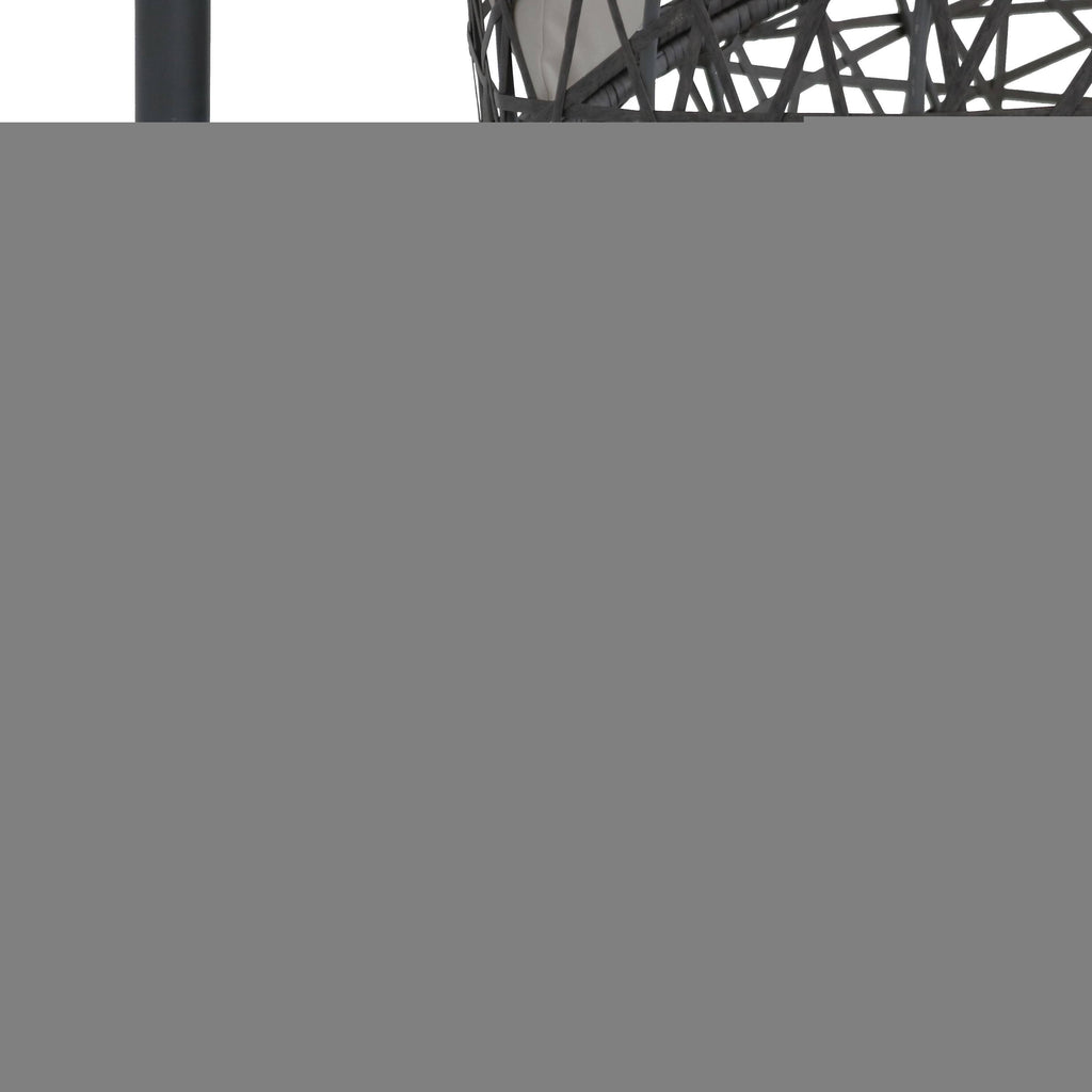Gray Hanging Egg Chair with Stand - Resin Wicker L986