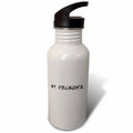 Black Floral Print 21 oz Sports Water Bottle W5465