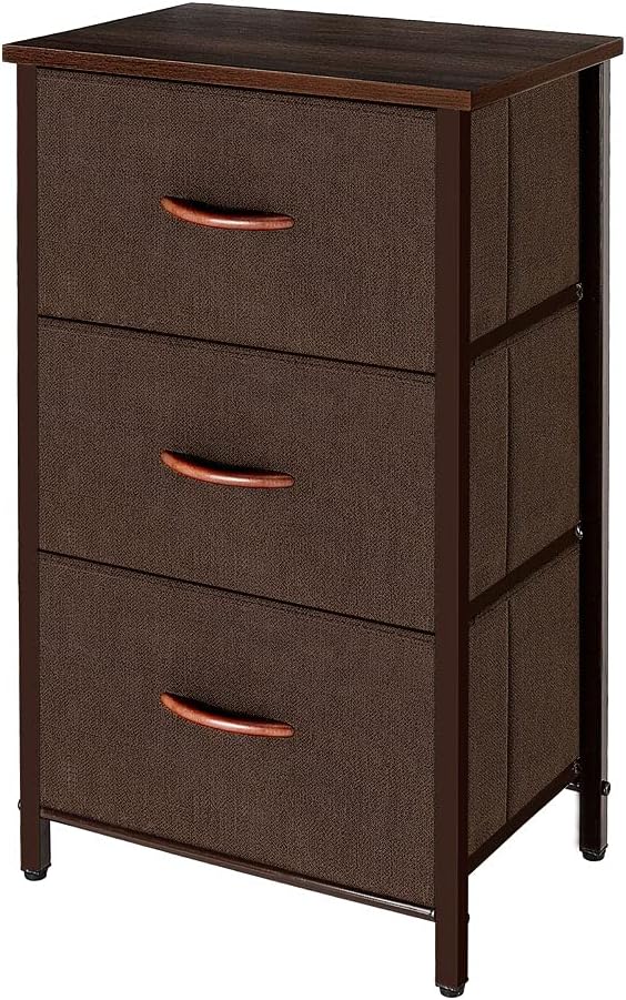 4 Drawers Organizer Unit, Foldable, Vertical Dresser Storage Tower, Dark Grey Q67837