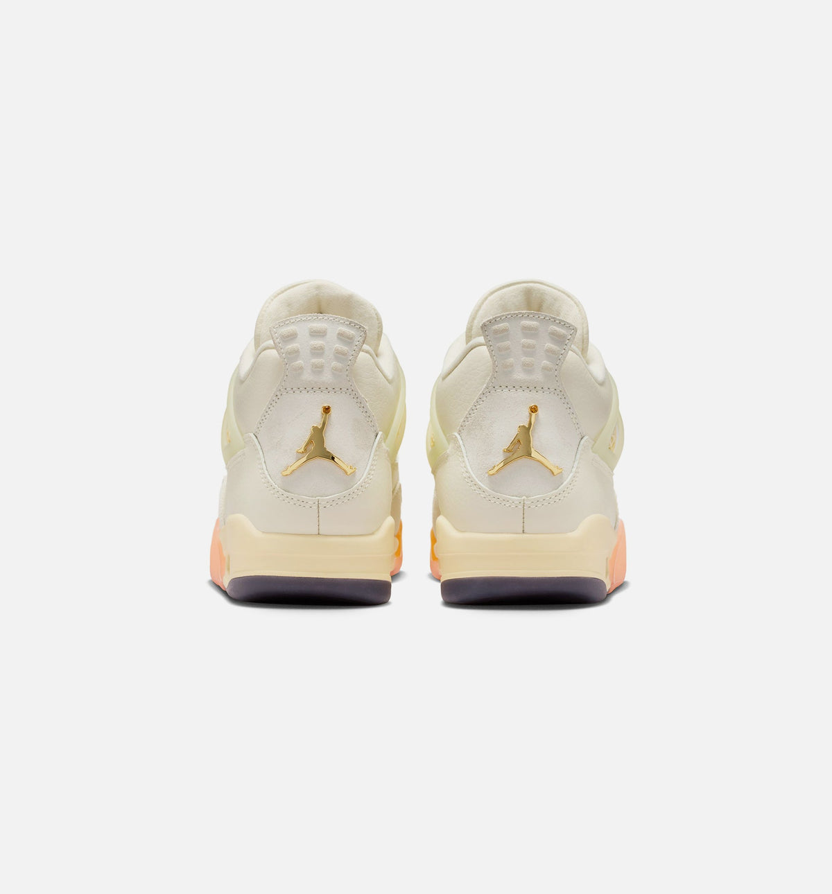 Air Jordan 4 Retro Birds of Paradise Women's Sneakers - Off-White / Metallic Gold / Flax / Orange / Black