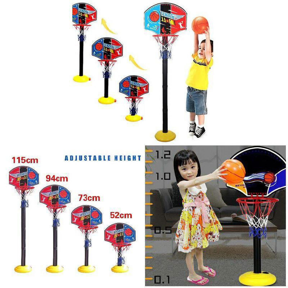 Kids Mini Basketball Stand Set Hoop Backboard Game Toy E71136