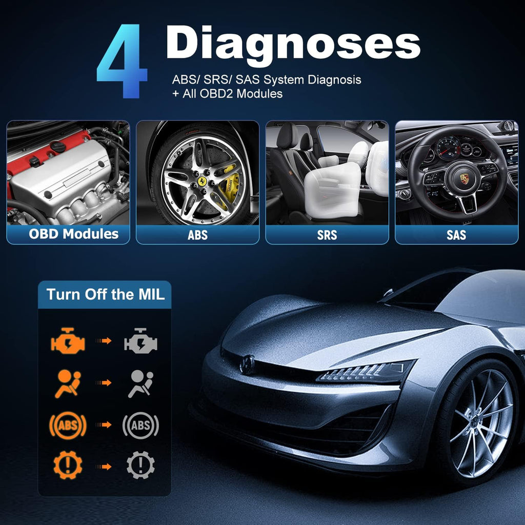 ABS SRS Airbag Code Reader Scan Tool Bidirectional OBD2 Scanner with ABS Bleeding I65074