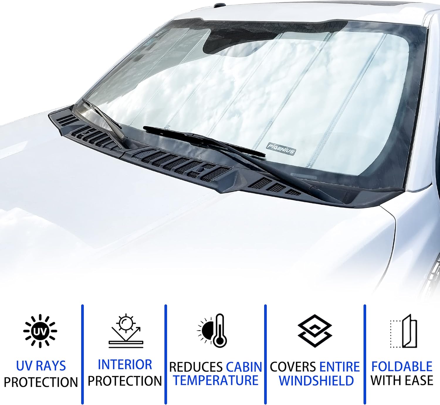 Front Windshield Sun Shade Accordion Foldable Pack of 2 G5788