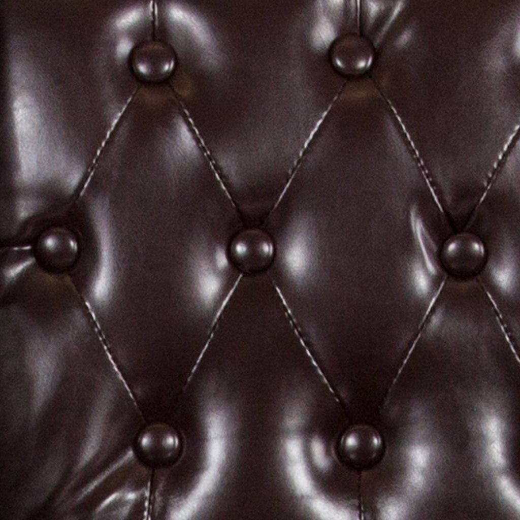 Tufted Walnut Counter Height Stool in Brown LeatherSoft M995696