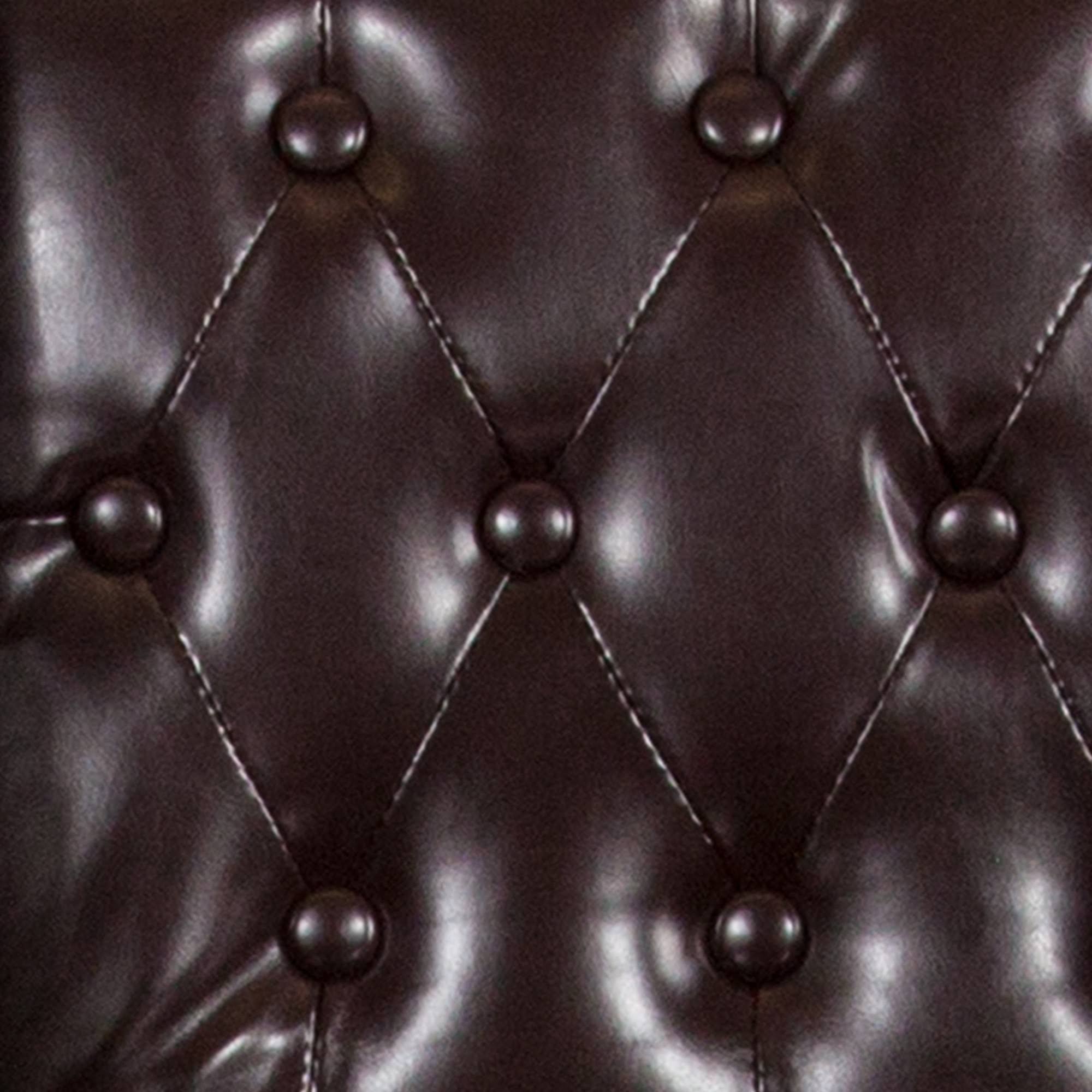 Tufted Walnut Counter Height Stool in Brown LeatherSoft M995696