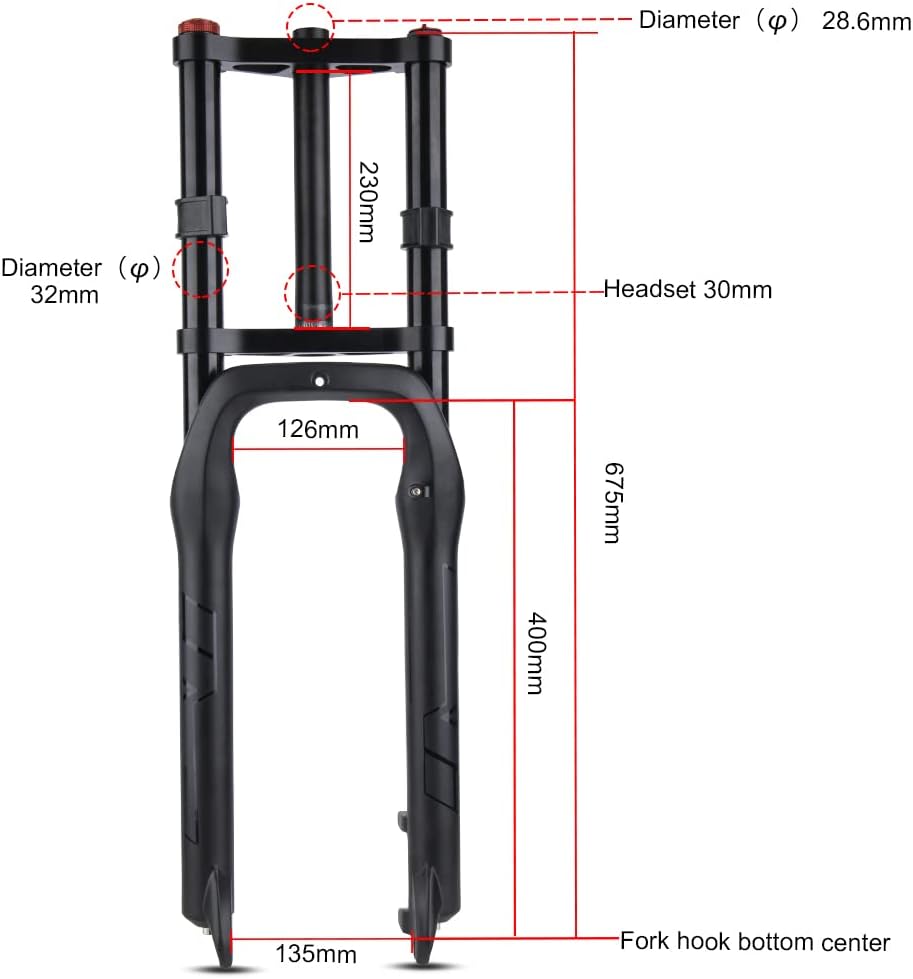 Bike Suspension Fork 26inch 4.0 Air Double Shoulder Downhill MTB C496