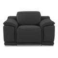 Genuine Italian Leather Power Reclining Chair in Dark Gray L18320