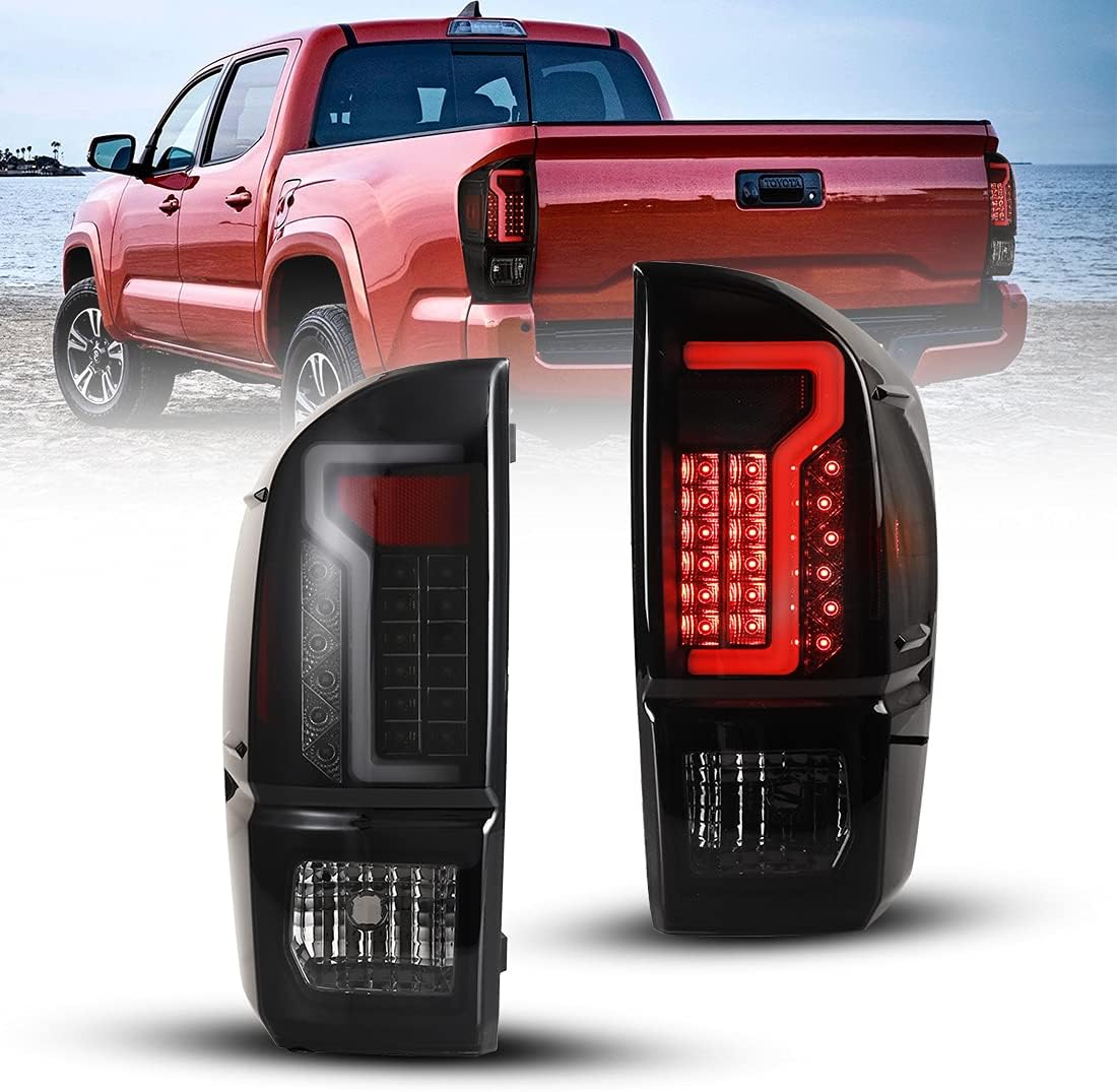 Tail Lights for 2016-2021 Toyota Tacoma, LED Rear Lights Assembly with Turn Signal, Brake Lights/DRL, Clear Lens N426