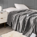 Grey Heated Blanket Twin Size with 4 Heat Level & 10 Hours Auto-Off L80096