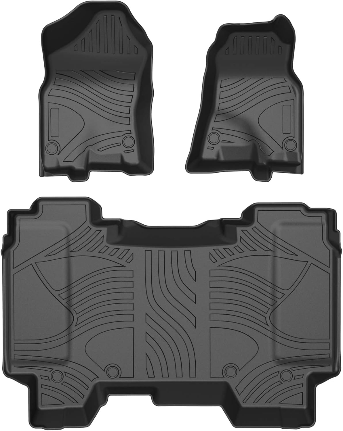 Black TPE Car Floor Mats Custom Full Set for Dodge Ram 1500 Crew Cab R3973