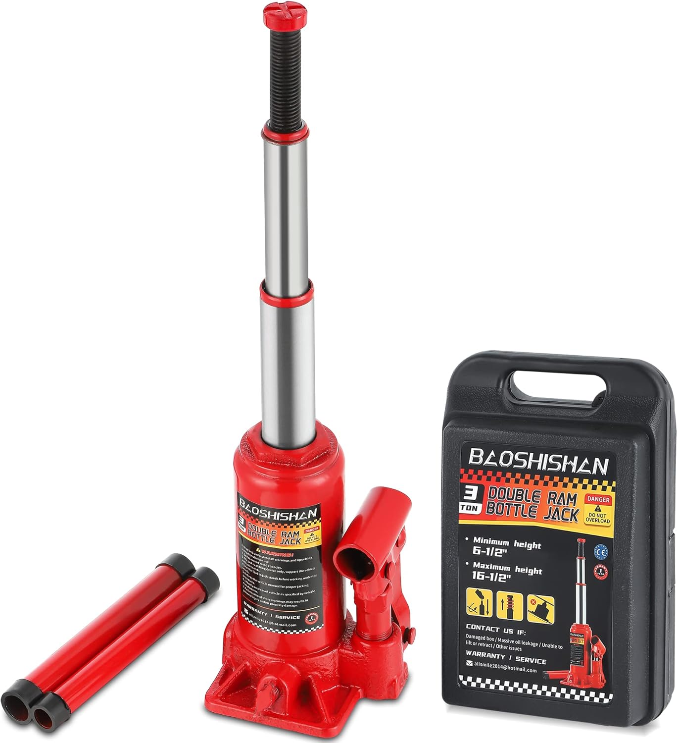 3 Ton Hydraulic Bottle Jack with Carrying Case F40313