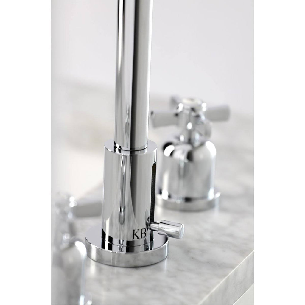 Matte Black Widespread Bathroom Faucet with Brass Pop-Up D271057