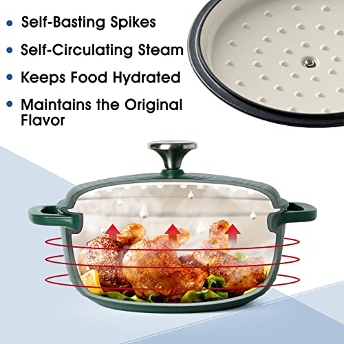 Enameled Cast Iron Dutch Oven Pot with Lid 3-Quart (Red) G125