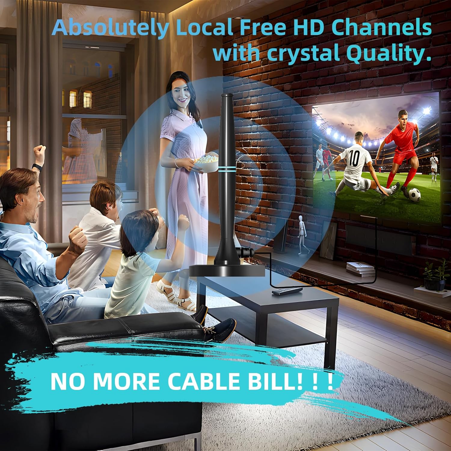 Amplified HDTV Indoor Digital Antenna Long Range TV Antenna C659