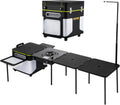 Black Portable Outdoor Cooking Station with Wheels N476