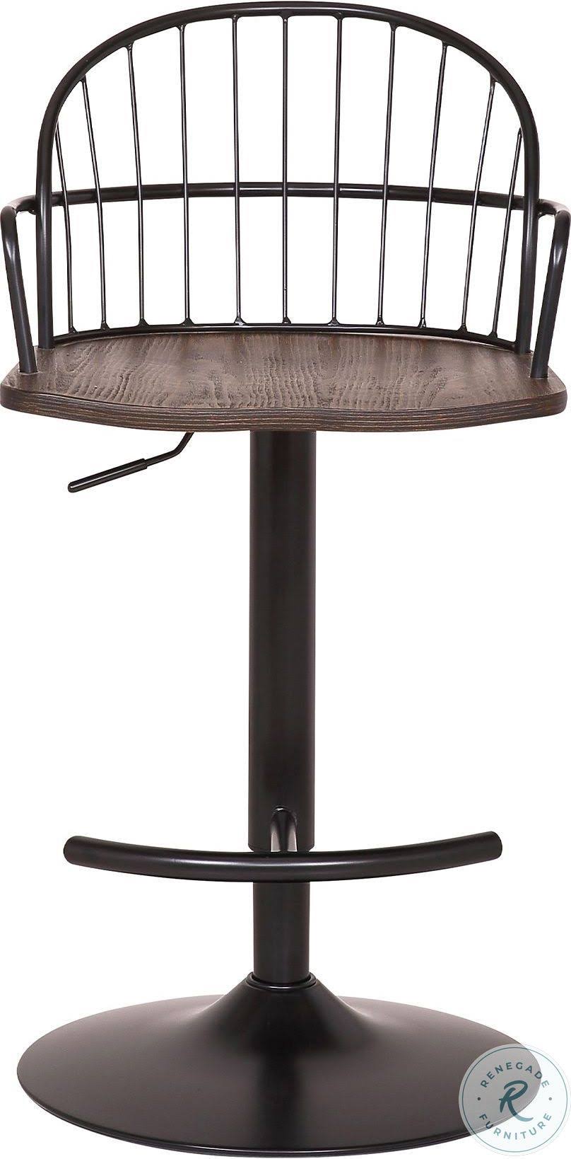 Black Powder Coated Adjustable Barstool J66876