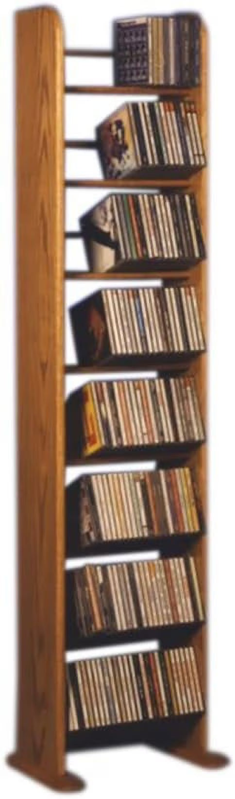 Solid Oak 8 Row Dowel Tower CD Rack J84346