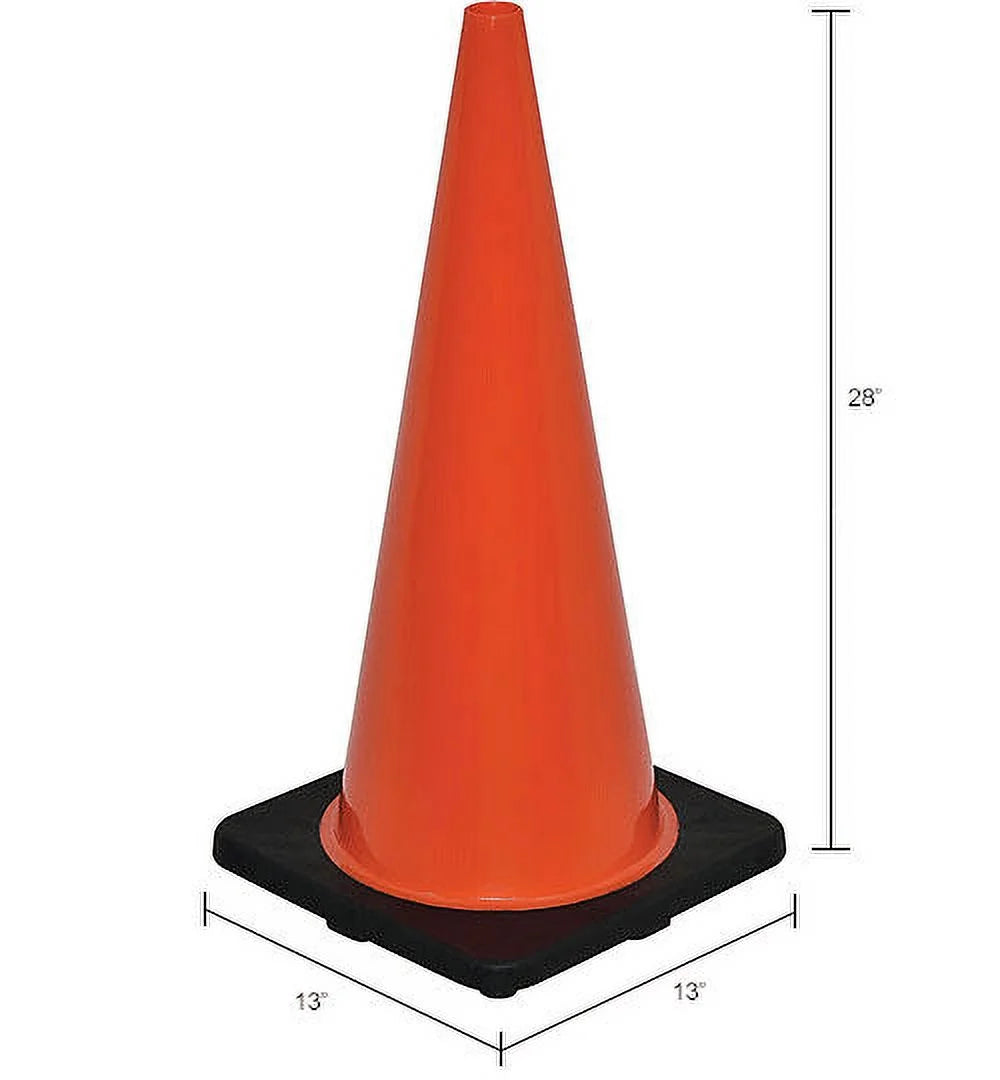 28" Non-Reflective Traffic Cone with Black Base C65294