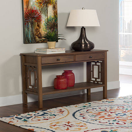 Brown 2-Drawer Console Table N7184