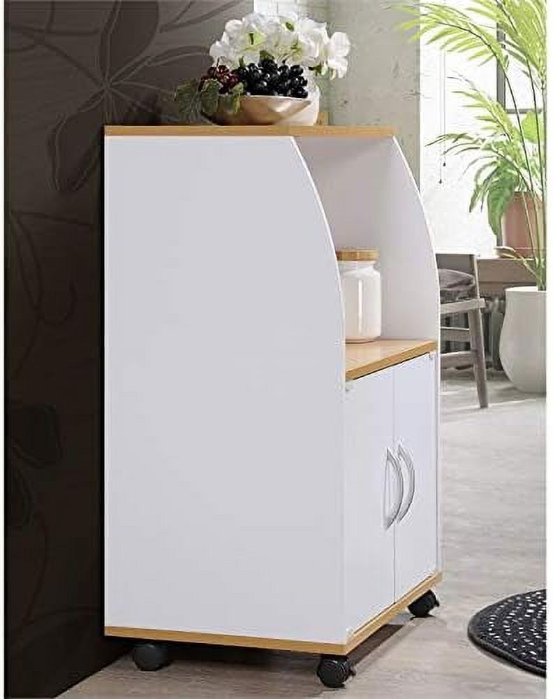 White Microwave Kitchen Cart A14486