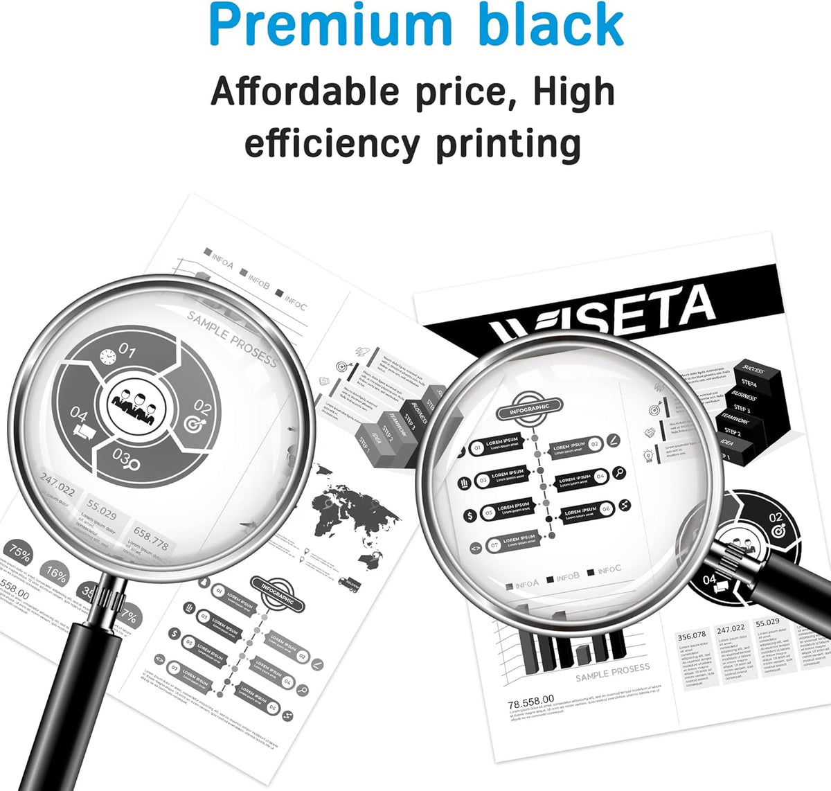 2 Black Compatible Toner Cartridge with Chip for HP 58A CF258A T880502
