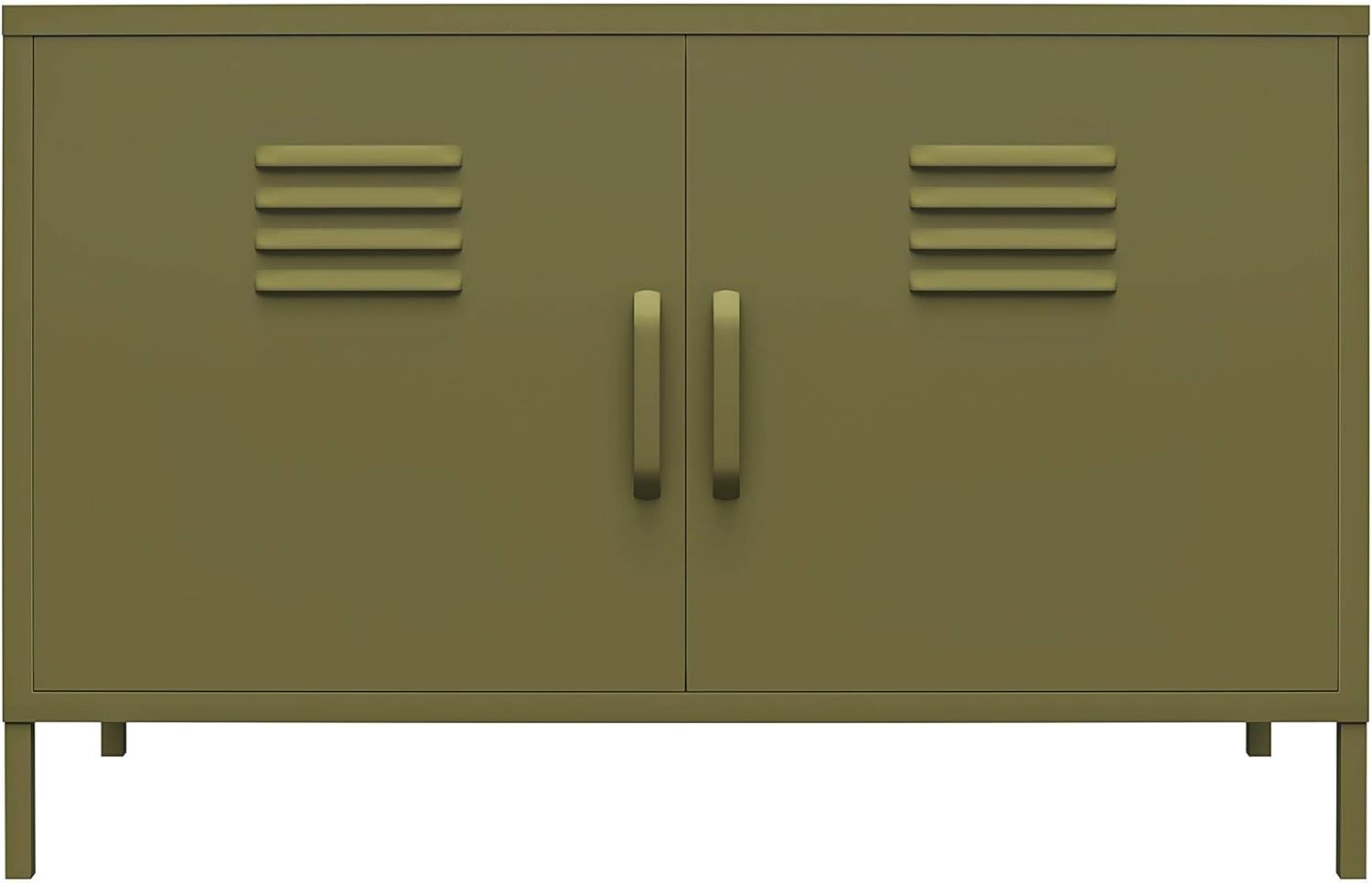 Black 2 Door Metal Locker Accent Cabinet D5365