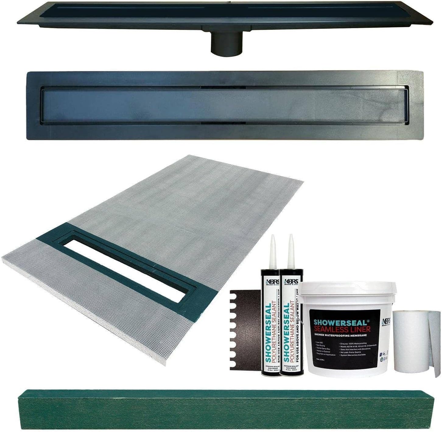 36” x 72” Linear Drain Shower Kit with ABS Drain Body V4712