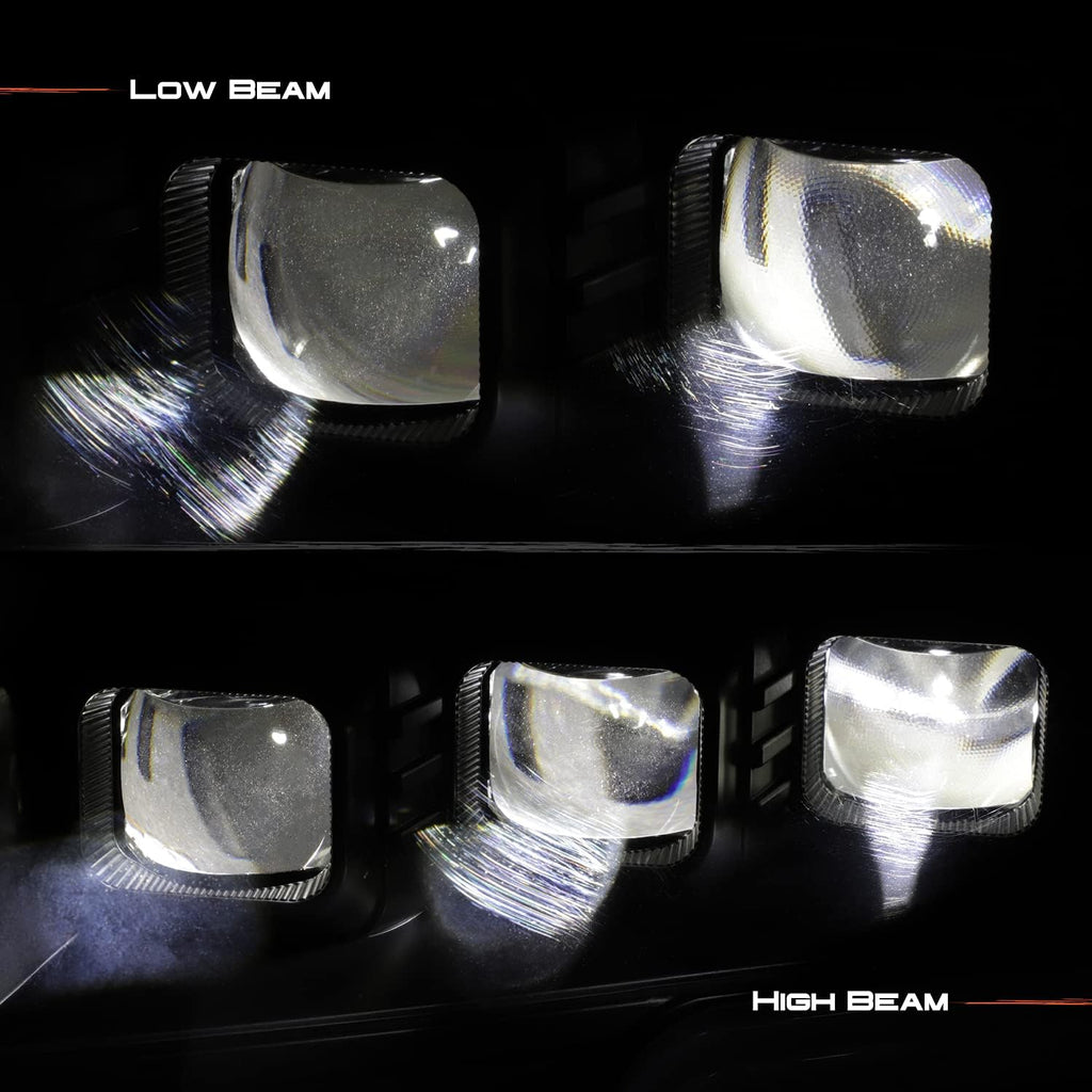 Black Projector Beam Headlights Pair H7143