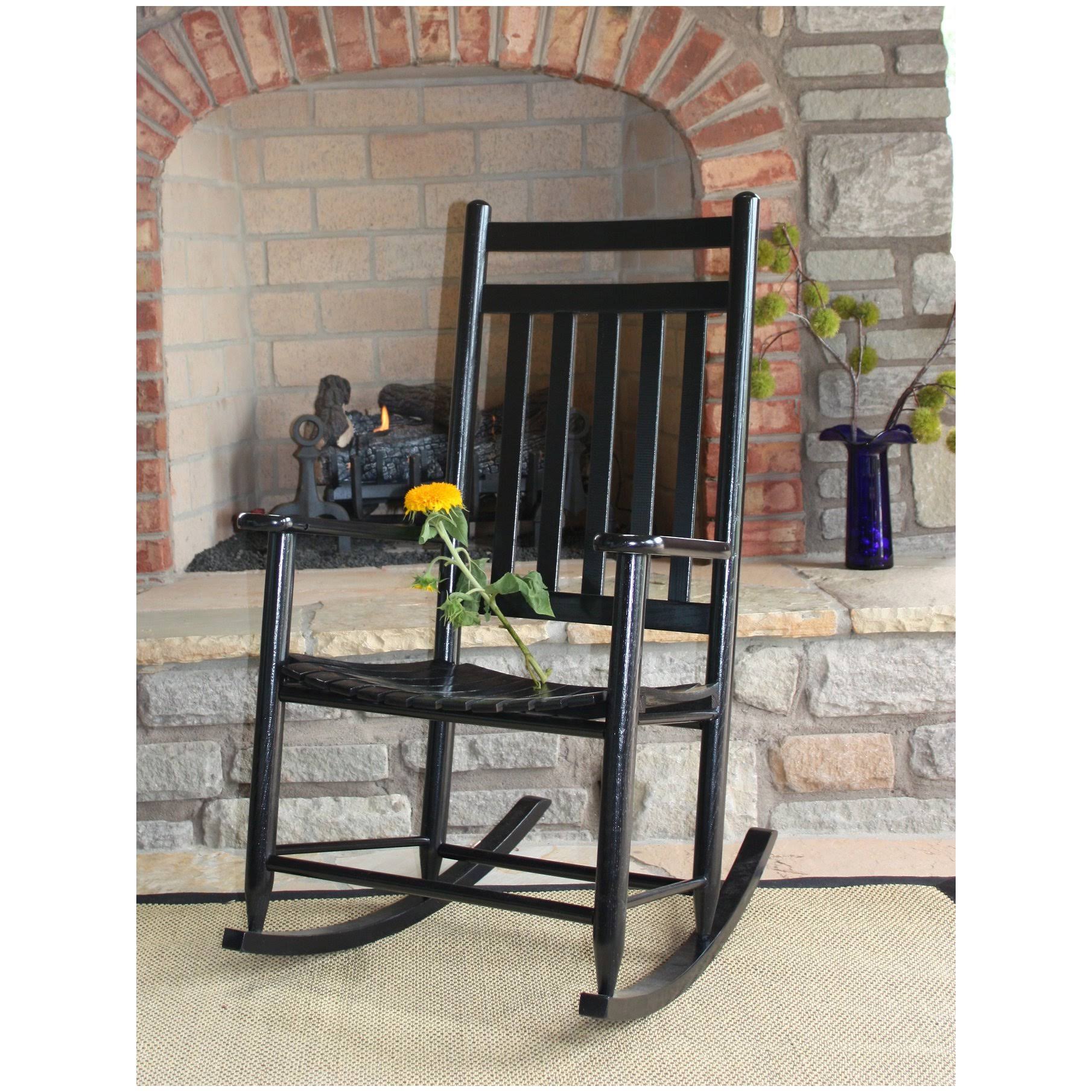 Coastal Tan Wood Rocking Chair L7463