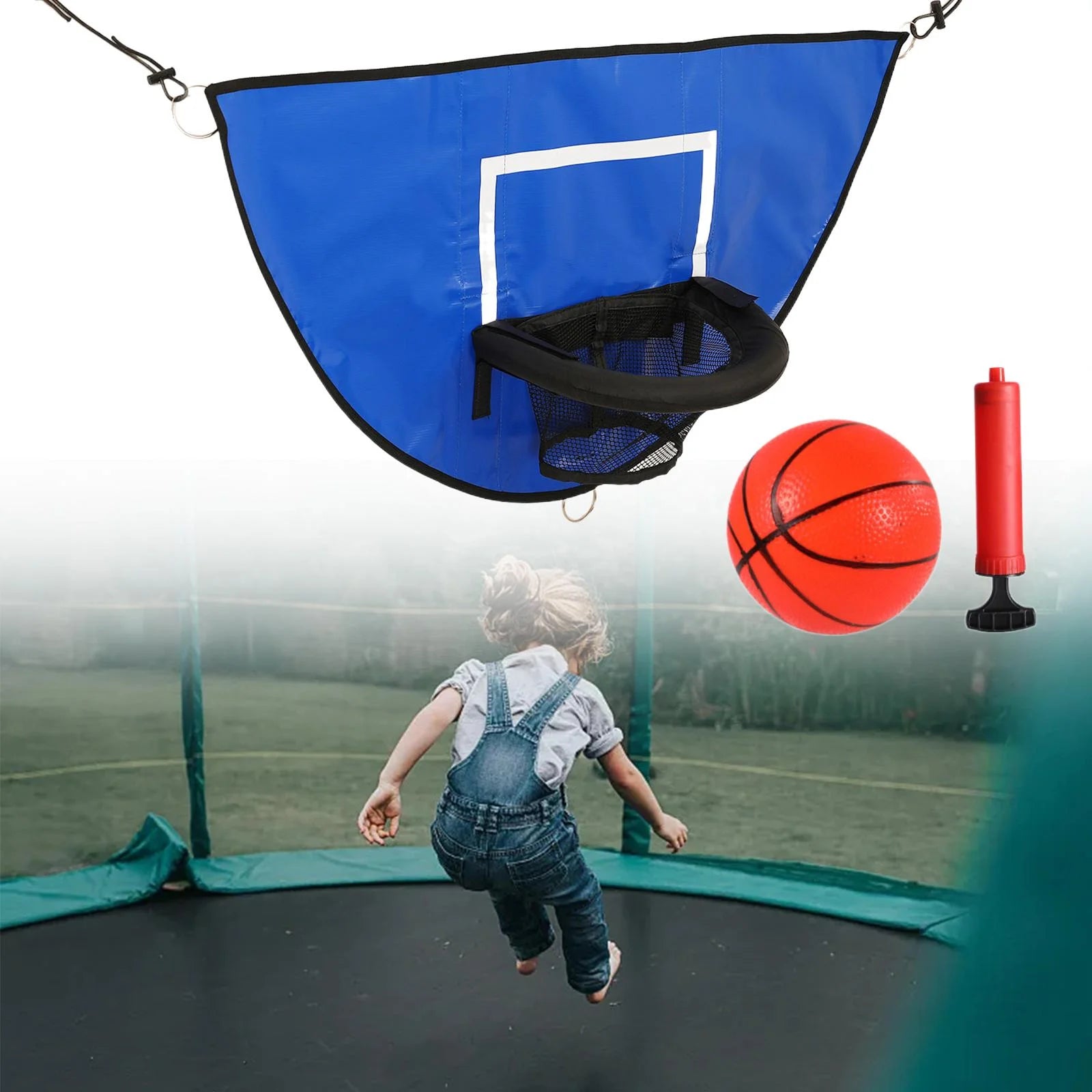 Mini Basketball Hoop with Pump and Mini Basketball for Trampoline Z589219