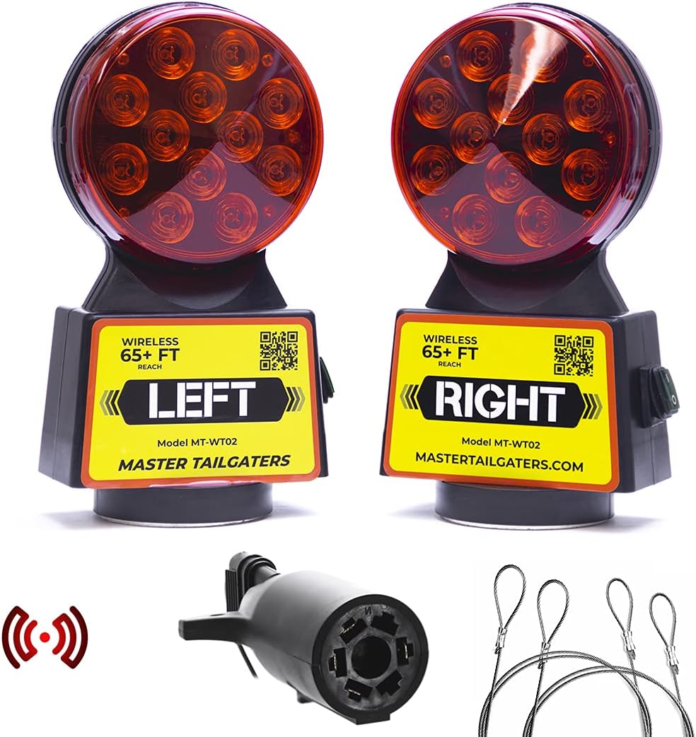 Wireless Trailer Tow Lights with Safety Straps T456